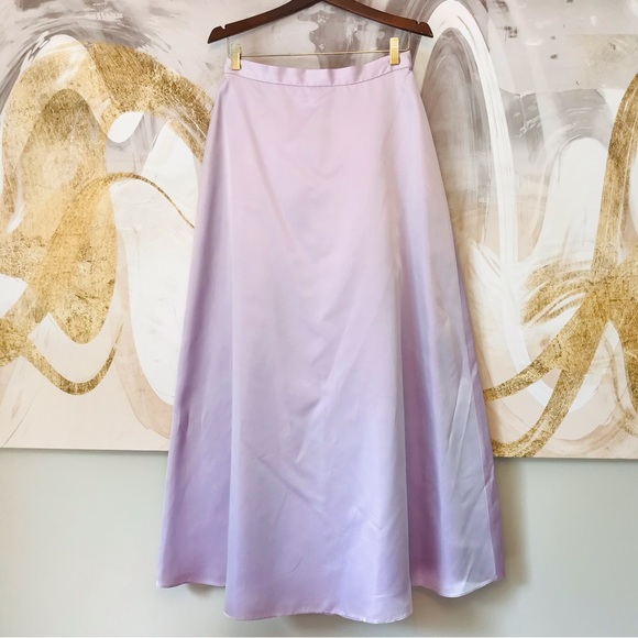 💕HOST PICK💕ALAGO | Lilac Purple Satin A-Line Maxi Formal Occasion Skirt Sz 10 - Picture 3 of 17